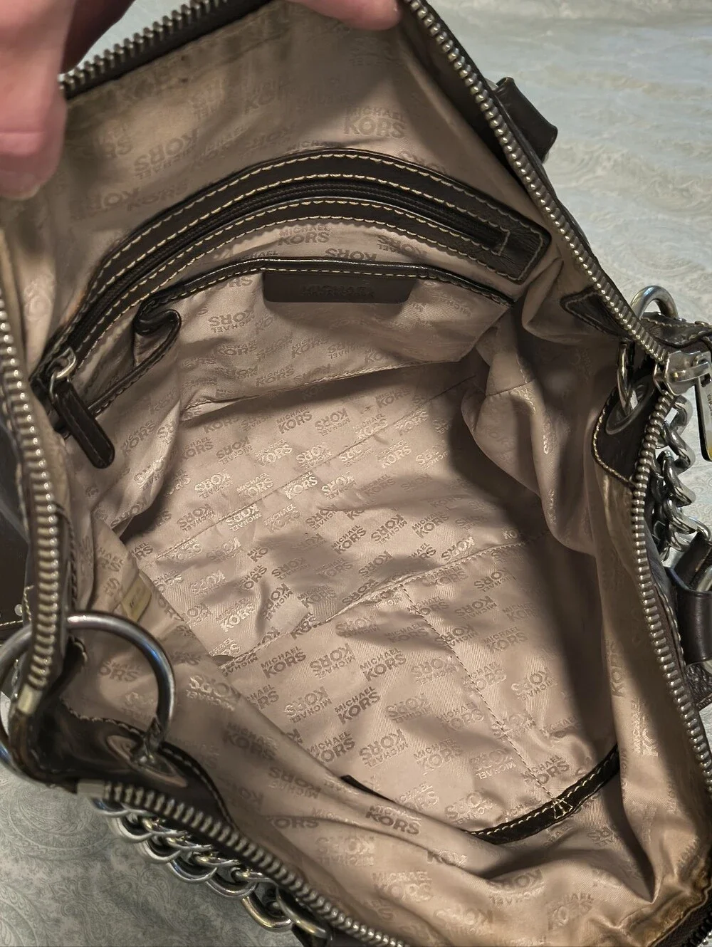 MK Brown Leather Hobo
